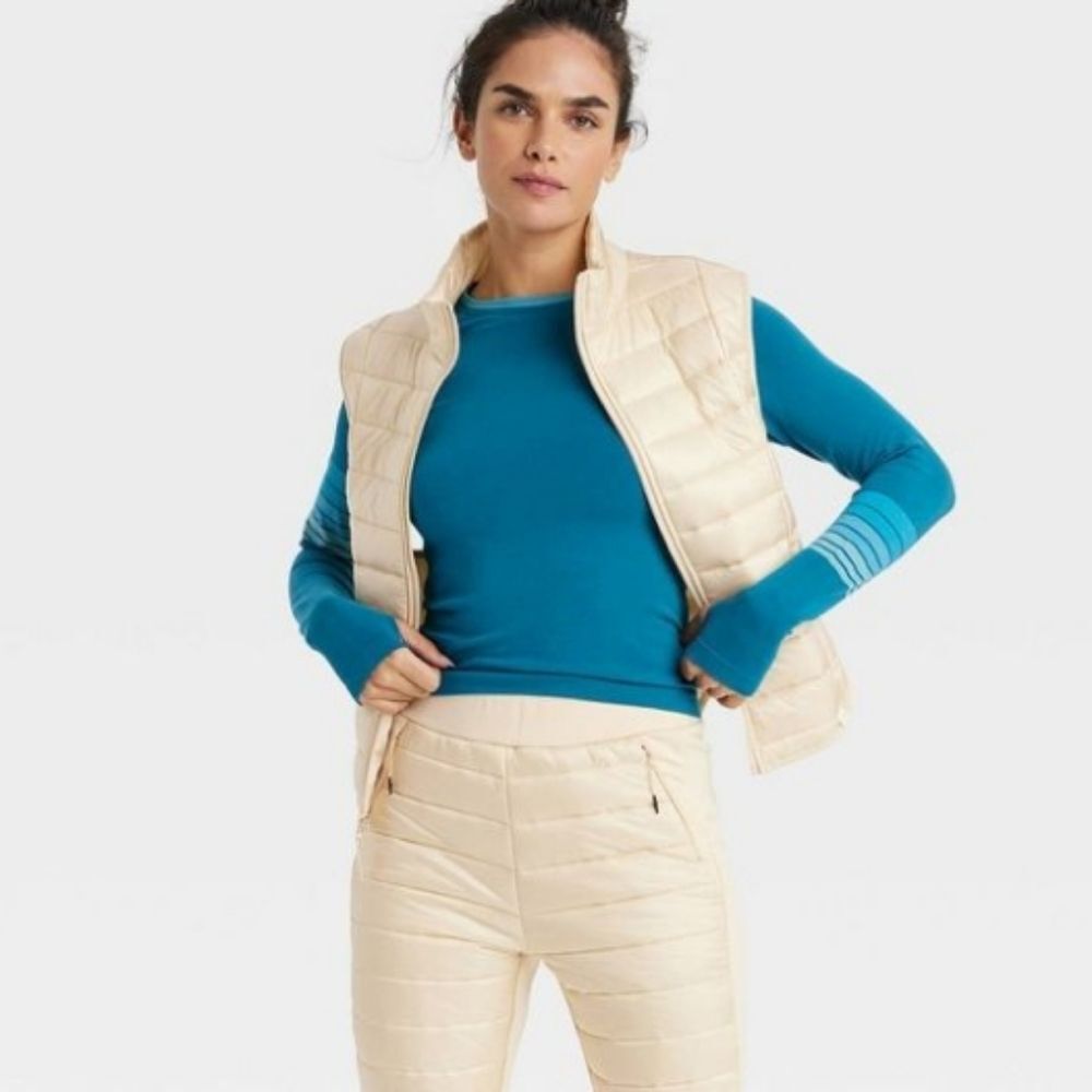 JoyLab Cream Quilted Vest
